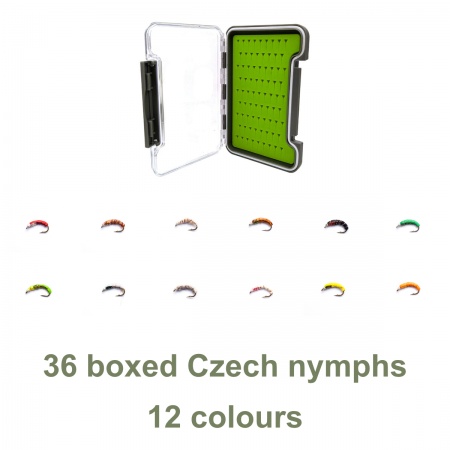 36 boxed Czech nymphs